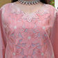 Peach Embroidered 3-Piece Suit with Printed Chiffon Dupatta - sitarastyle.com