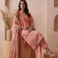 Peach Embroidered 3 - Piece Suit with Printed Chiffon Dupatta - sitarastyle.com