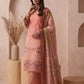 Peach Embroidered 3 - Piece Suit with Printed Chiffon Dupatta - sitarastyle.com