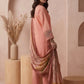 Peach Embroidered 3 - Piece Suit with Printed Chiffon Dupatta - sitarastyle.com