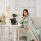 Pistachio Green Embroidered 3 - Piece Suit with Premium Patches - sitarastyle.com