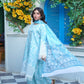 Printed Lawn 3-Piece Suit with Silk Chiffon Dupatta & Flapper Trouser - sitarastyle.com