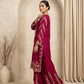 Red 2pc Embroidered Lawn Suit with Flapper | Thread Work Kurta - sitarastyle.com