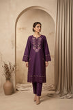 Royal Purple 2pc Embroidered Lawn Suit | Thread Work Kurta - sitarastyle.com