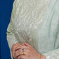 Sage Green Embroidered 3-Piece Lawn Suit with Daman Patch Work - sitarastyle.com