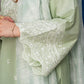 Sage Green Embroidered 3-Piece Lawn Suit with Daman Patch Work - sitarastyle.com