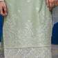 Sage Green Embroidered 3-Piece Lawn Suit with Daman Patch Work - sitarastyle.com