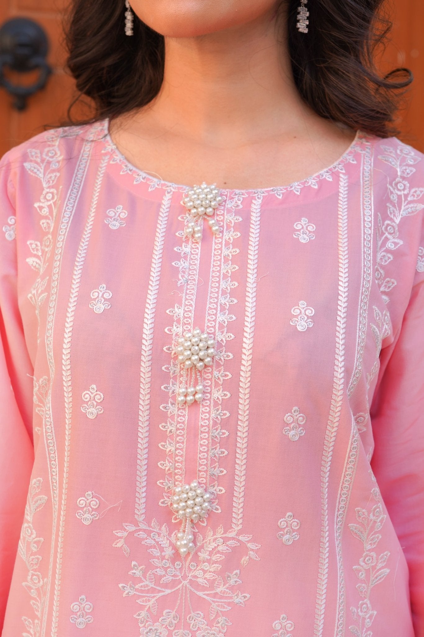Shimmer Blush Sequence & Thread Embroidered 3-Piece Lawn Suit - sitarastyle.com
