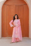 Shimmer Blush Sequence & Thread Embroidered 3-Piece Lawn Suit - sitarastyle.com