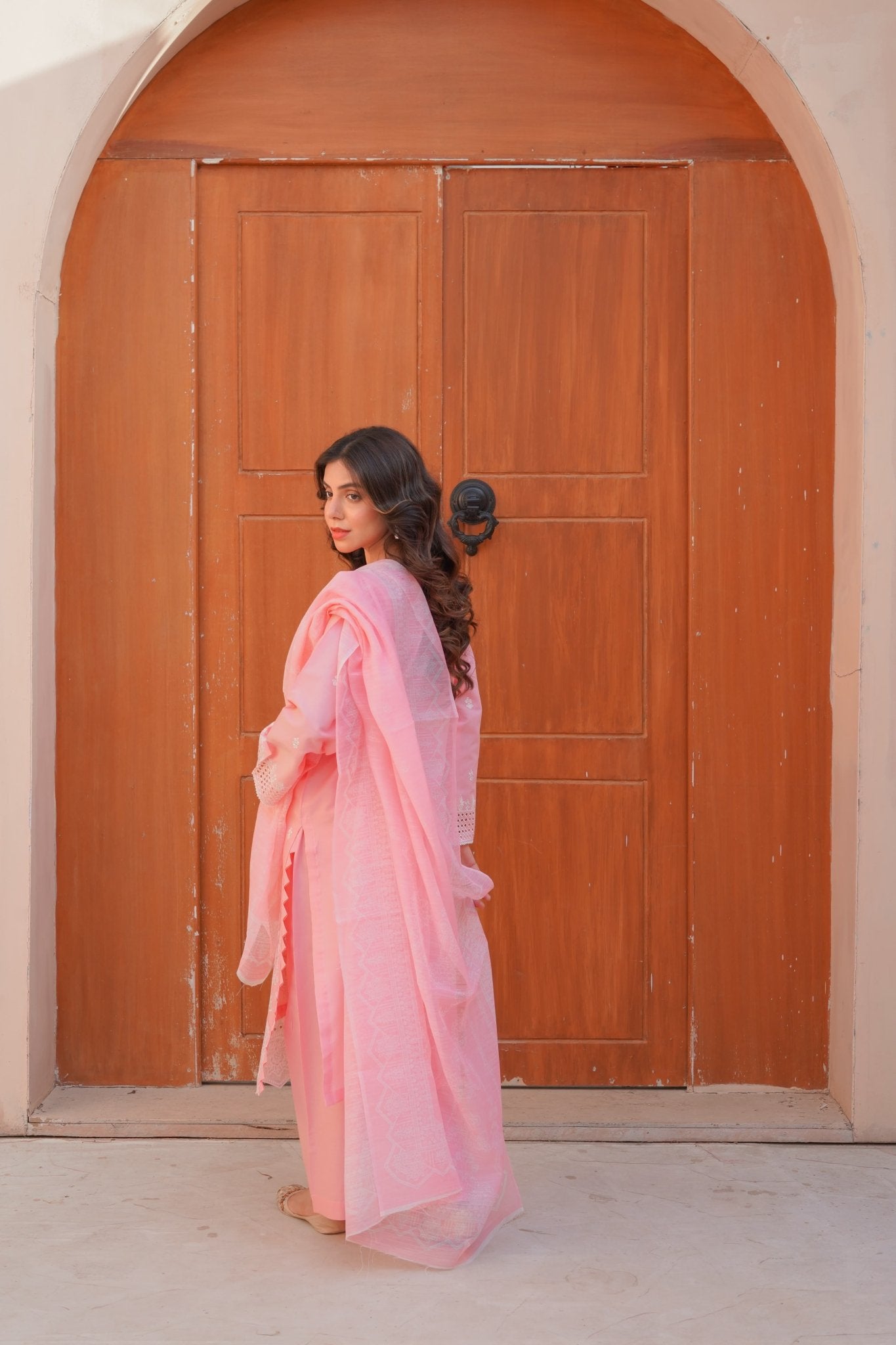 Shimmer Blush Sequence & Thread Embroidered 3-Piece Lawn Suit - sitarastyle.com