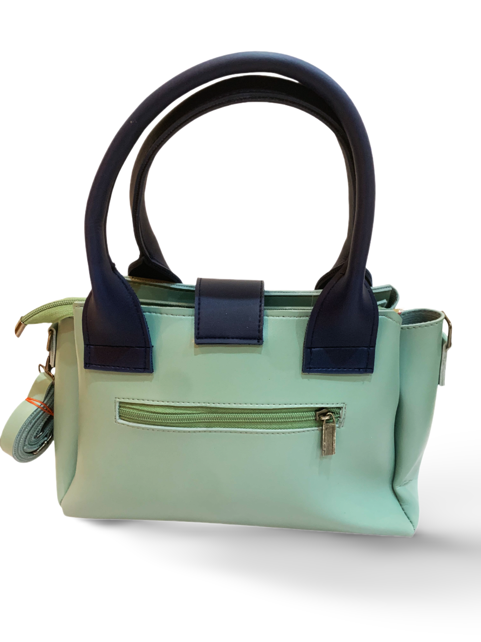 Elegant Mint Green & Navy Blue - Two-Tone Handbag