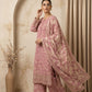 Tea Pink Embroidered 3 - Piece Printed Lawn Suit - sitarastyle.com