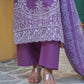 Violet Embroidered 3-Piece Lawn Suit with Daman Patch Work - sitarastyle.com