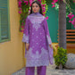 Violet Embroidered 3-Piece Lawn Suit with Daman Patch Work - sitarastyle.com