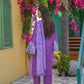 Violet Embroidered 3-Piece Lawn Suit with Daman Patch Work - sitarastyle.com