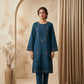Zinc Blue Embroidered 2 - Piece Lawn Suit with Thread Work - sitarastyle.com