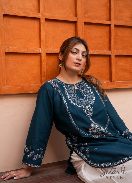 Zinc Thread Work Embroidered 3-Piece Lawn Suit – Gol Ghera Hem - sitarastyle.com