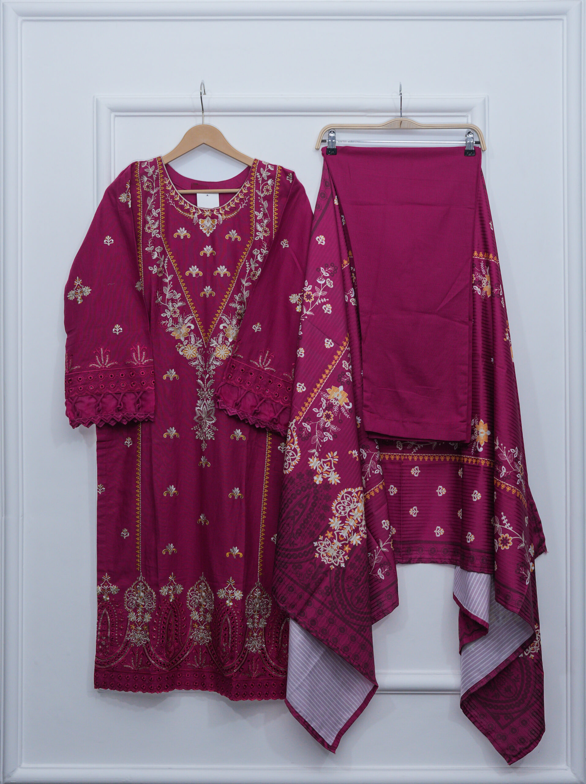 Shocking Pink Shawl Ensemble