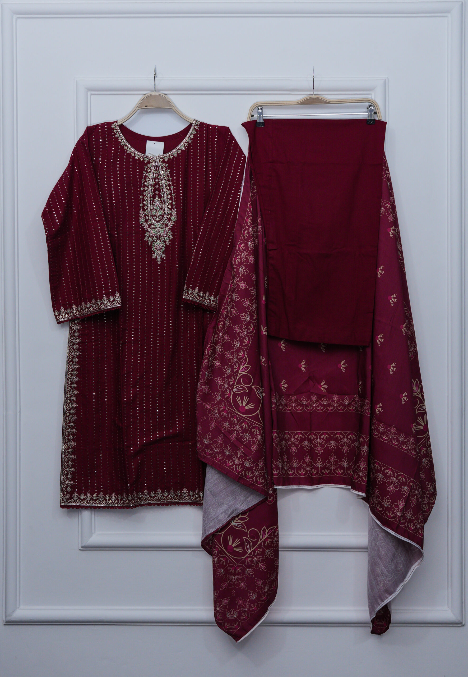 Mehroon Sequin Shirt